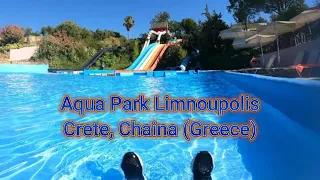 Having a great time in Aqua Park Limnoupolis, Greece, POV slides