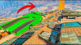 MEGA RAMPA DE CASAS !! 555.555% IMPOSIBLE  POR LOS TEJADOS!! GTA V ONLINE