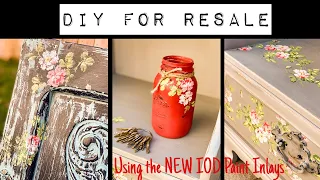 DIY for Resale using the NEW IOD Paint Inlays - Creating Vintage & Cottagecore inspired Decor
