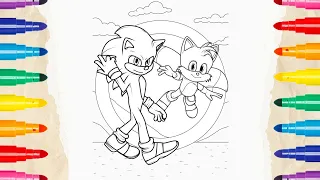 SONIC AND TAILS COLORING PAGES | HOW TO COLORING SONIC AND TAILS | SPEED COLORING