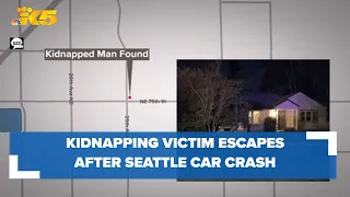 Kidnapping victim escapes trunk after car crashes into Seattle home