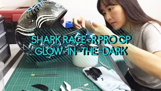 Glow In The Dark Shark Race-R Pro GP Helmet Paintwork Process