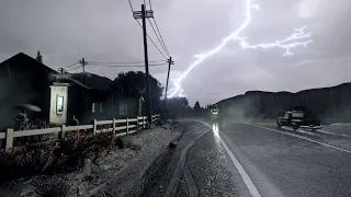 [4K] Walking in the rain and thunderstorm across the Blaine County in GTA V