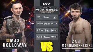 UFC БОЙ Забит Магомедшарипов vs Макс Холлоуэй (com. vs com.)