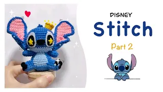 2/2 STITCH Amigurumi tutorial🌟|Hướng dẫn móc len Stitch Disney | PuPie's Crochet