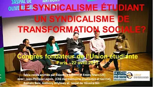 Table ronde du congres de l'Union étudiante, 22 avril 2023