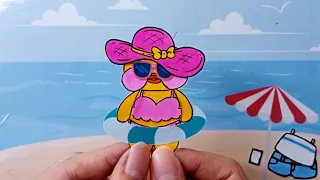 [🌈paperdiy🌈] Lalafanfan duck Summer Holiday🕶🧳✈[ASMR] |여름 휴가