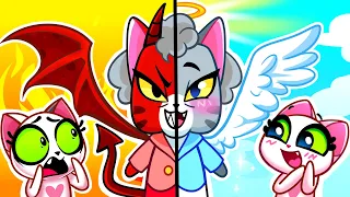 First Day at School with Demon Teacher😈 Baby Lucy, Don't Be Scared😱 Kids Cartoons😻 Purr-Purr Stories