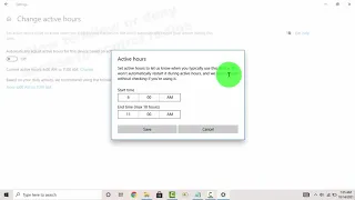 Windows 10 Home : How to change Active hours Windows Update