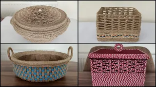 JÜT İP İLE 4 HARİKA SEPET YAPIMI / MAKİNG 4 AMAZİNG BASKETS WITH JUTE ROPE