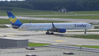 Condor B757-330(WL) Takeoff Hamburg Airport RWY 23 D-ABOA