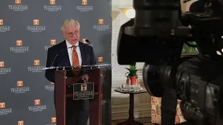 Bill Fox announcing report on imact of UTK-related spending on Tennessee