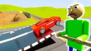 Cars attacking Lego Baldi | Brick Rigs