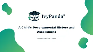 A Child's Developmental History and Assessment | Free Research Paper Example