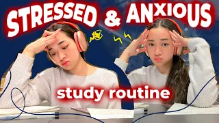 study routine for STRESSED and ANXIOUS students 😰⚡️#backtoschool