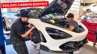 NEW MCLAREN 720 GTR CARBON FRONT SPLITTER INSTALL & UPDATE ON LAMBORGHINI PROBLEMS!