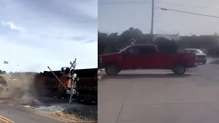 both angles of the BNSF train derailment in New Iberia Parish