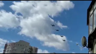 Самолеты над Москвой. Репетиция Парада Победы