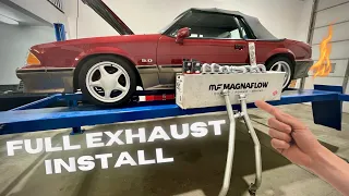 Foxbody Headers, H-Pipe, & Magnaflow Catback Install - HOW TO // BONUS Idle & Rev Sound Clips