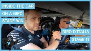 Inside the Team DSM car as Alberto Dainese wins 2022 Giro d'Italia Stage 11