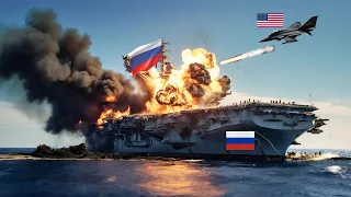 12 MINUTES AGO! RUSSIAN Aircraft Carrier Carrying 277 SU27 fighter jets sunk by U.S F16