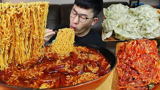 ASMR MUKBANGㅣKorean Spicy Noodles & dumplingㅣEATING SHOW