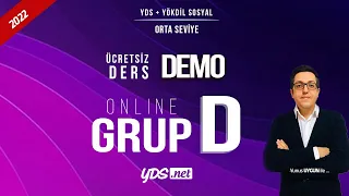 GRUP D ( 50 puan ve üstü ) ONLINE YDS GRUBU DEMO DERS