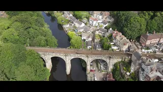 Knaresborough Castle & Viaduct Drone flight 4K