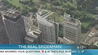 Interview and footage of French Spiderman Alain Robert   as seen on Sunrise