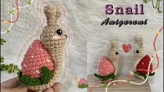 CROCHET KEYCHAIN : How to Crochet a Snail Amigurumi | Crochet Snail | Strawberry Snail crochet 🐌🐌🍓🍓