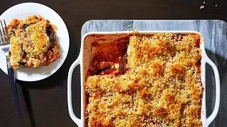 This recipe has everything you want in eggplant Parm, minus the frying