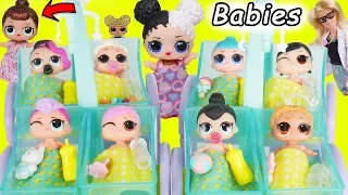 LOL Surprise Dolls + Lil Sisters at Barbie Fake Toy Hospital for Babies