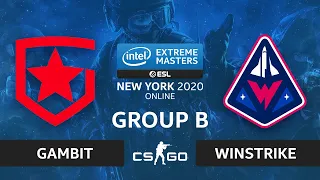 CS:GO - Winstrike vs. Gambit [Overpass] Map 2 - IEM New York 2020 - Group B - CIS