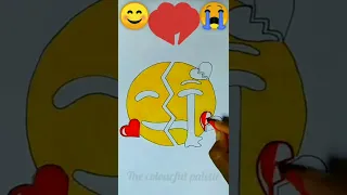 😊+❤ vs 😭+💔/with love vs broken heart/emoji art/satisfying creative emoji art/#viral /#shorts