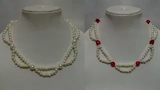 #85 How to Make Pearl  Beaded Necklace || Diy || Jewellery Making