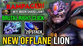 WTF Melee Right Click Moon Shard Offlane Carry Lion 1 Shot AOE Finger Brutal Rampage Dota 2