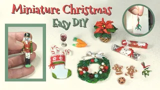 DOLLHOUSE Easy Christmas MINIS Xmas DIY ~No Clay~ #xmasminis #christmasminiatures #scraps