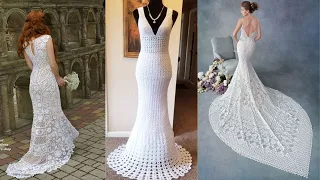 Most stylish  and elegant crochet    wedding  gown design  ideas