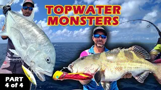 TOPWATER GTs & DINO TROUT | Where & How to catch them on the Great Barrier Reef