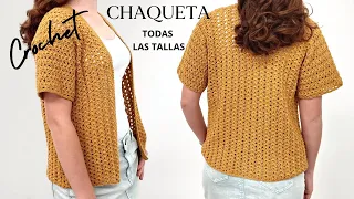 Cómo tejer chaqueta a crochet | TODAS LAS TALLLAS