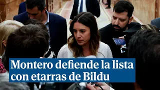 Irene Montero justifica que Bildu incluya a etarras el 28-M por ser "un partido democrático"