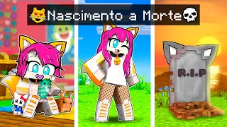 Ciclo de vida da MIAUZINHA no MINECRAFT !  (NASCER, CRESCER, ENVELHECER E MORRER)