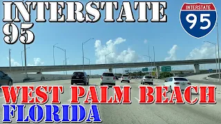 I-95 South - West Palm Beach - Florida - 4K Highway Drive