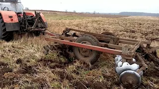 Т-150к + БДТ-3 дискуєм стерню пшениці