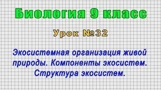 Биология 9 класс (Урок№32 - Экосистемная организация живой природы. Компоненты экосистем.)