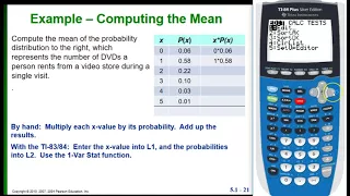 Finding the mean of a probability distribution