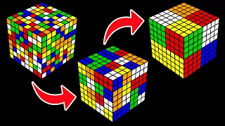 Can You Solve an 8x8 Rubik's Cube Like a 4x4... Like a 2x2?