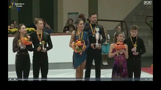 Lilah & Lewis Gold Medal Ceremony Nebelhorn Trophy 2022