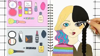 [Paper DIY] Enid Makeup Toturial 💄💋 Paper Cosmetics | 수요일 아담스와 이니드 ASMR | Lotus Paper