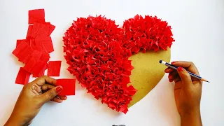 DIY -Tissue Paper Puffy Heart -Valentine's Window Decoration - Easy Craft Project -Craft Work